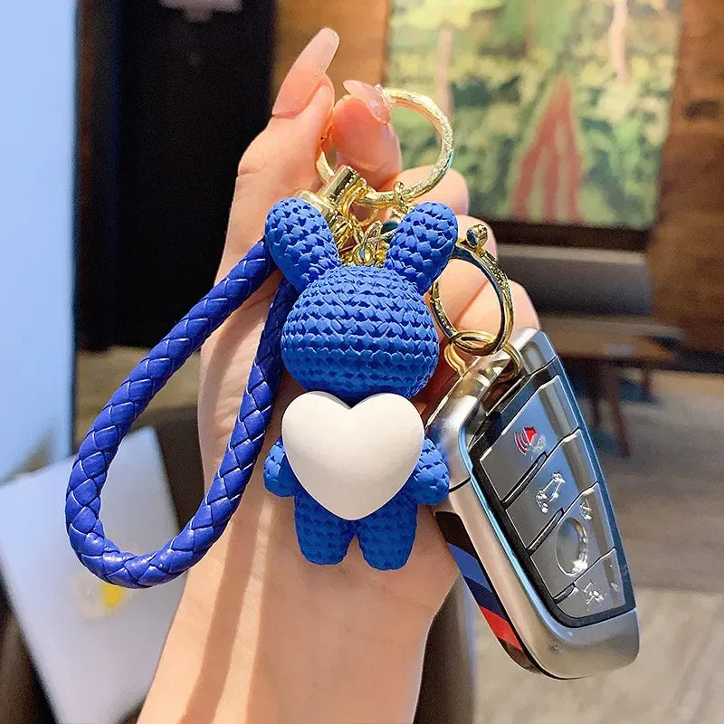 Cute Rabbit Keychain - Adorable Heart Design Accessory - Accessories