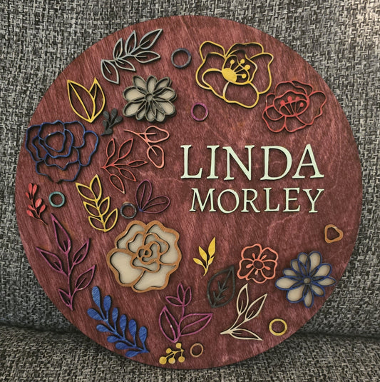 Wooden Floral Signs - Personalised