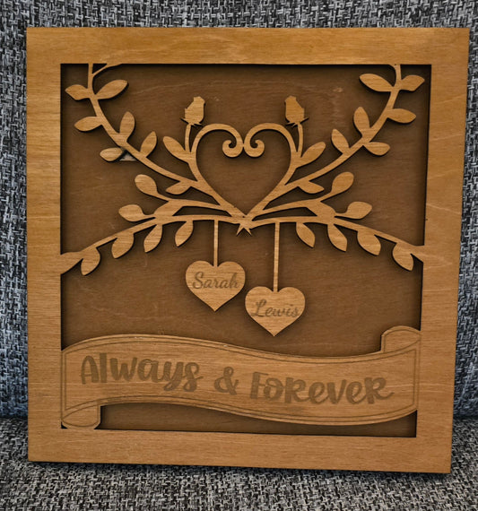 Wooden Couples Names Sign