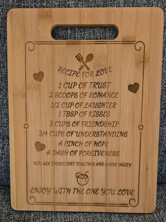 Recipe of Love - Bamboo Cutting  Board