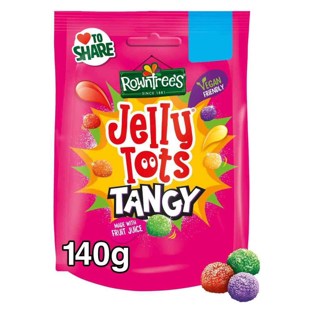 Rowntree's Jelly Tots Tangy Sweets Sharing Bag 140g