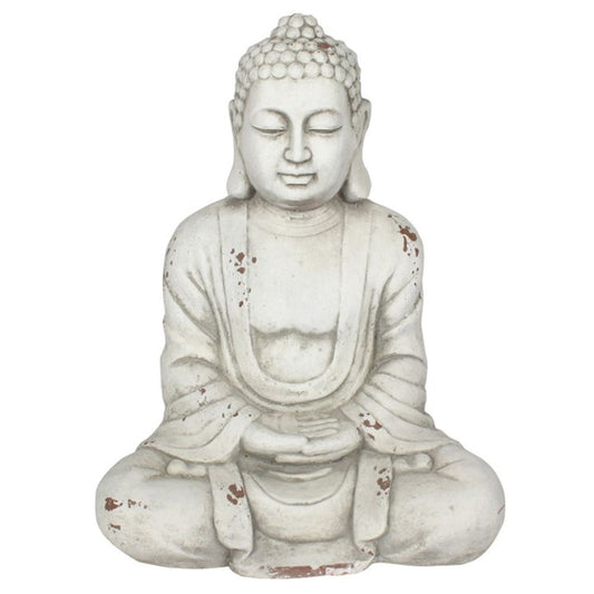 58cm White Hands In Lap Sitting Garden Buddha Gifts 4 You All