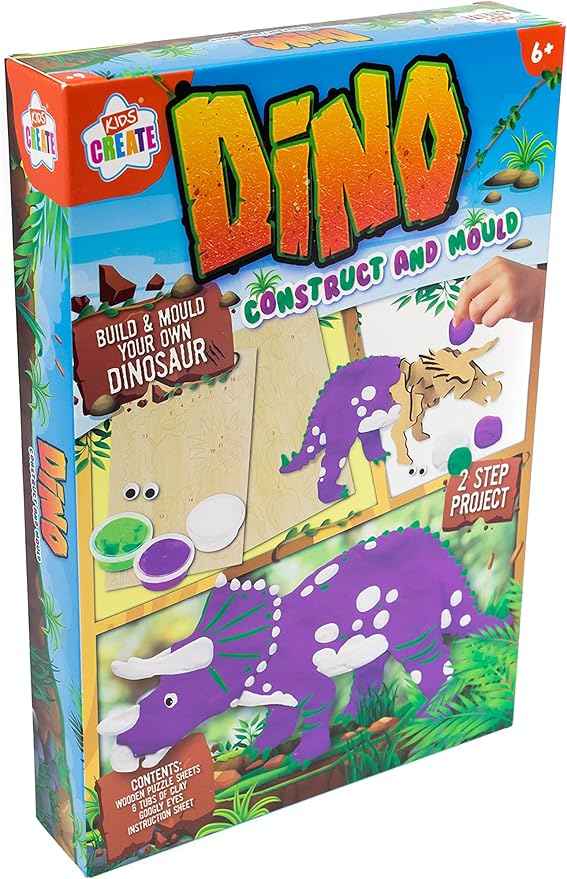 Kids Create DIY Dinosaur Model for Kids - Build Your Own Construct & Mould Dino Toys for Creative Arts and Crafts - Learning Toys for Ages 6+ - Gifts4YouAll