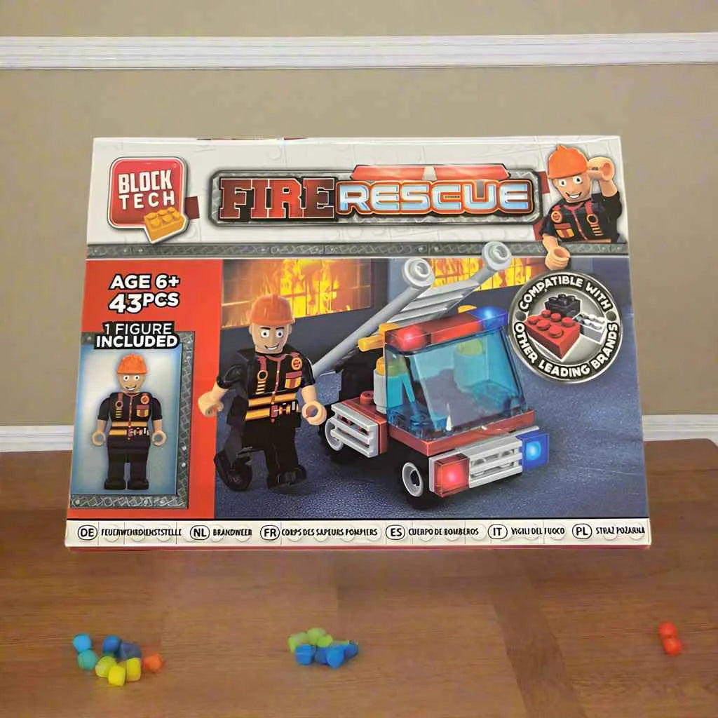 43 Piece Fire Rescue Building Block Brick Kit - Block Tech