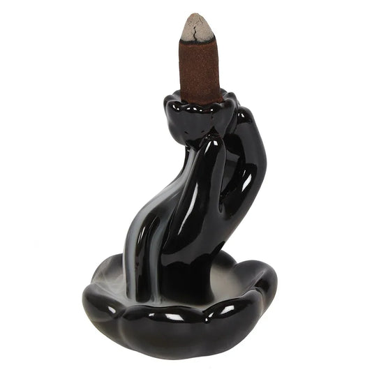 Hand & Lotus Backflow Incense Burner side