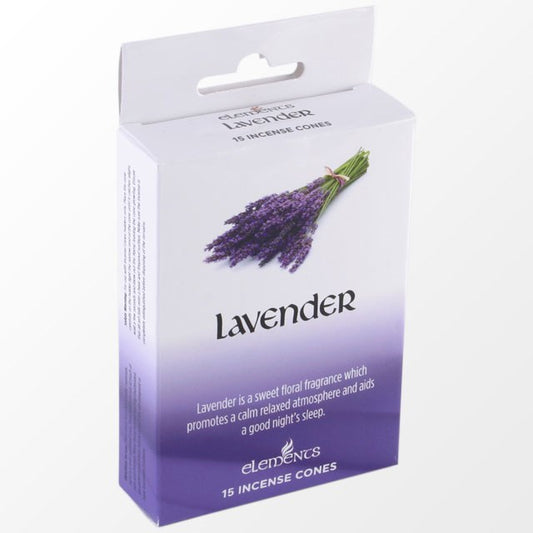 Elements Lavender Incense Cones with Metal Holder