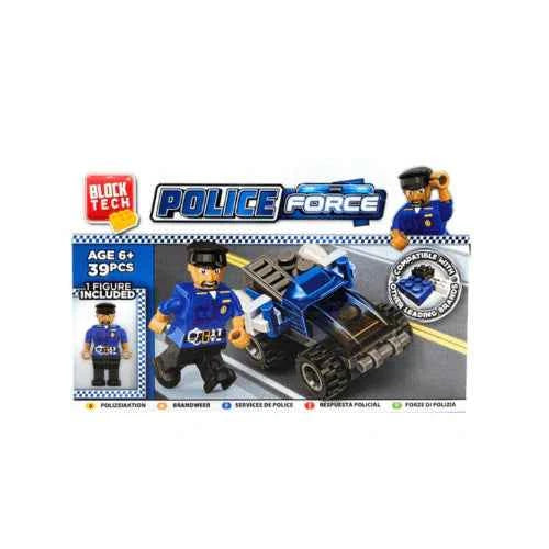 39 Piece Police Force Building Blocks Kit for Creative Fun with Block Tech