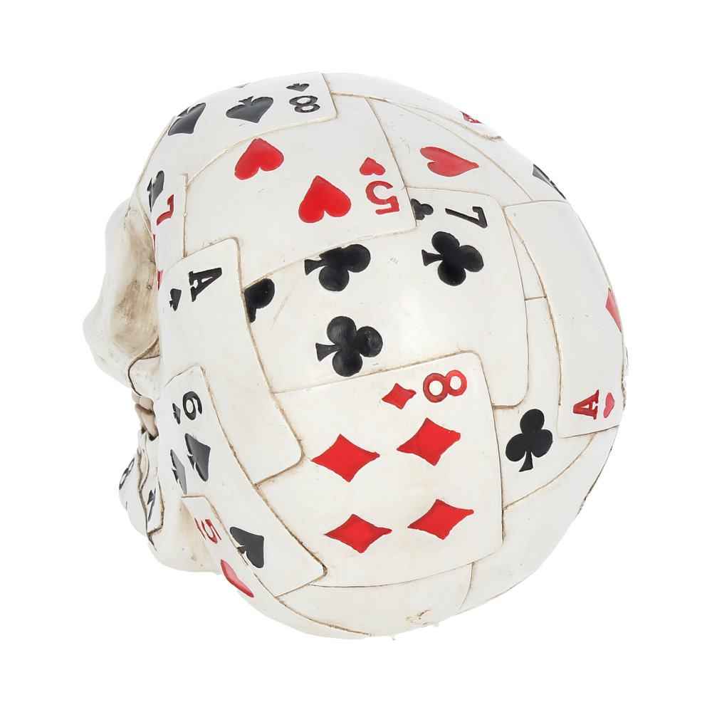Dead Man's Hand Skull Ornament 15CM - Unique Playing Card Decor