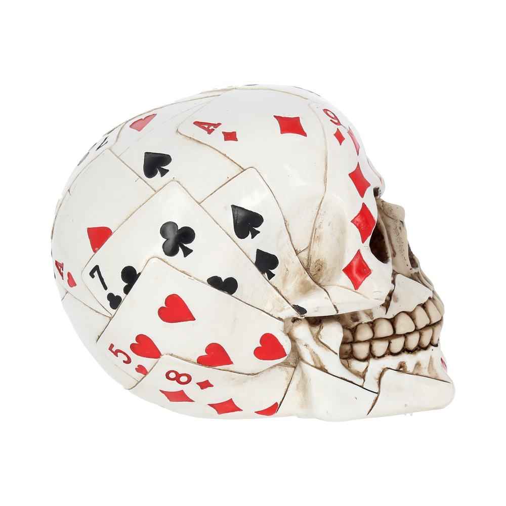 Dead Man's Hand Skull Ornament 15CM - Unique Playing Card Decor