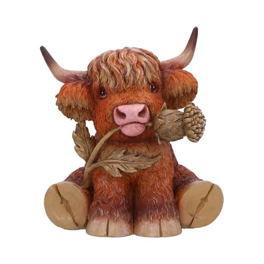 Highland Cow Thistle Figurine - Handcrafted Decor - Home Decor