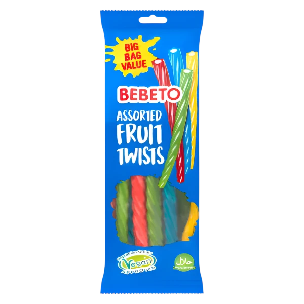 Bebeto Assorted Fruit Twists 220g - Delicious Candy Treats for All Ages