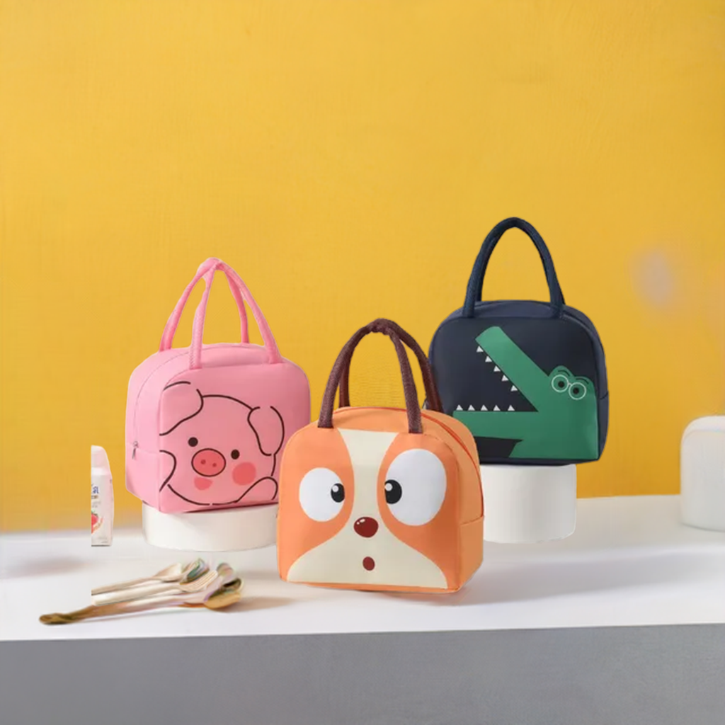 Cute Cartoon Lunch Bag with Insulation Interior - Fresh-Keeping