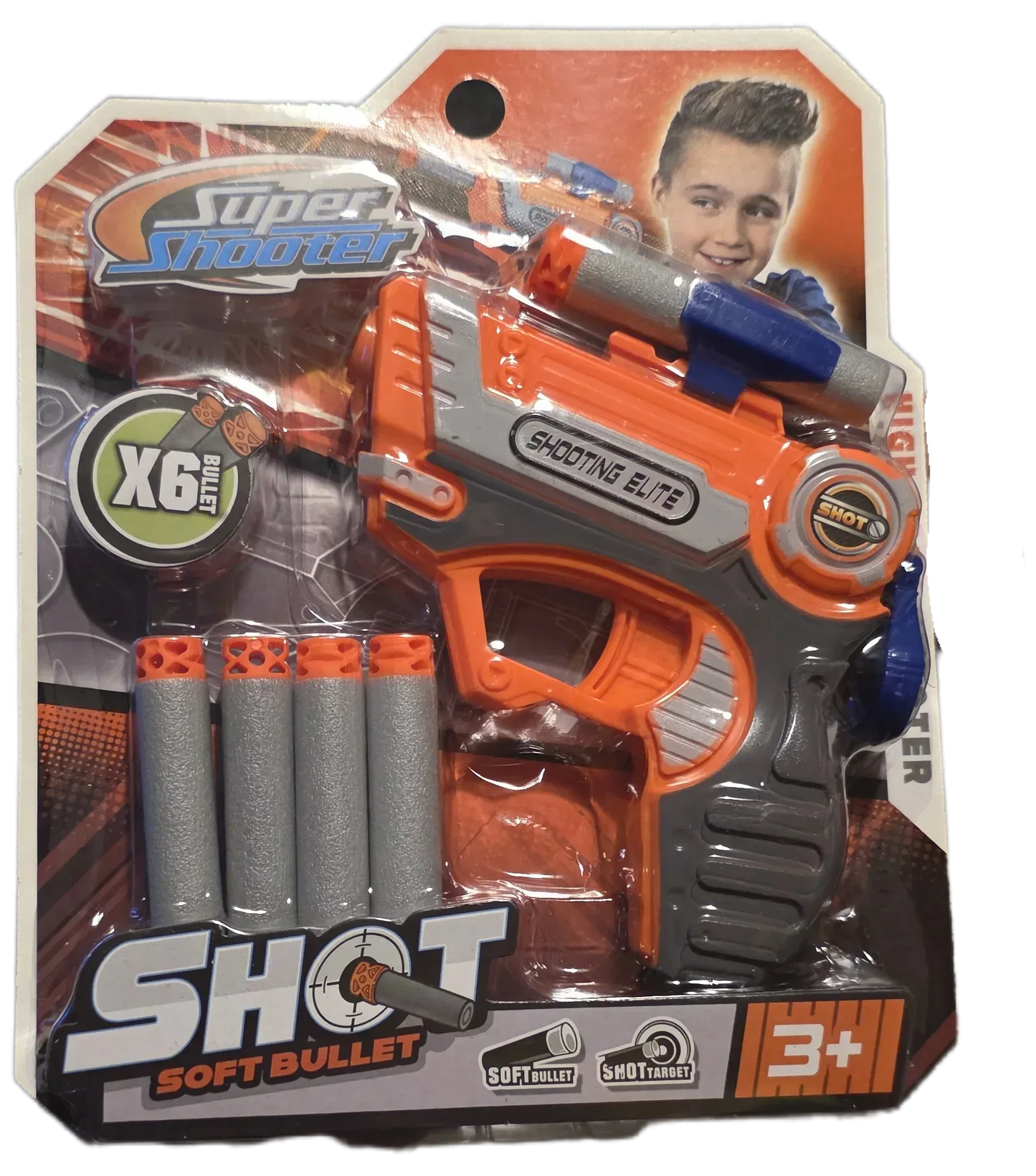 Super Shooter - Soft Bulley High-Tech Shooter Elite x 6 Soft Bullets -