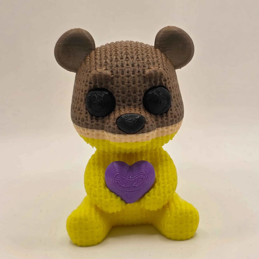 Bear with the Purple Heart 12cm - 3D Printed Companion - Toys & Games