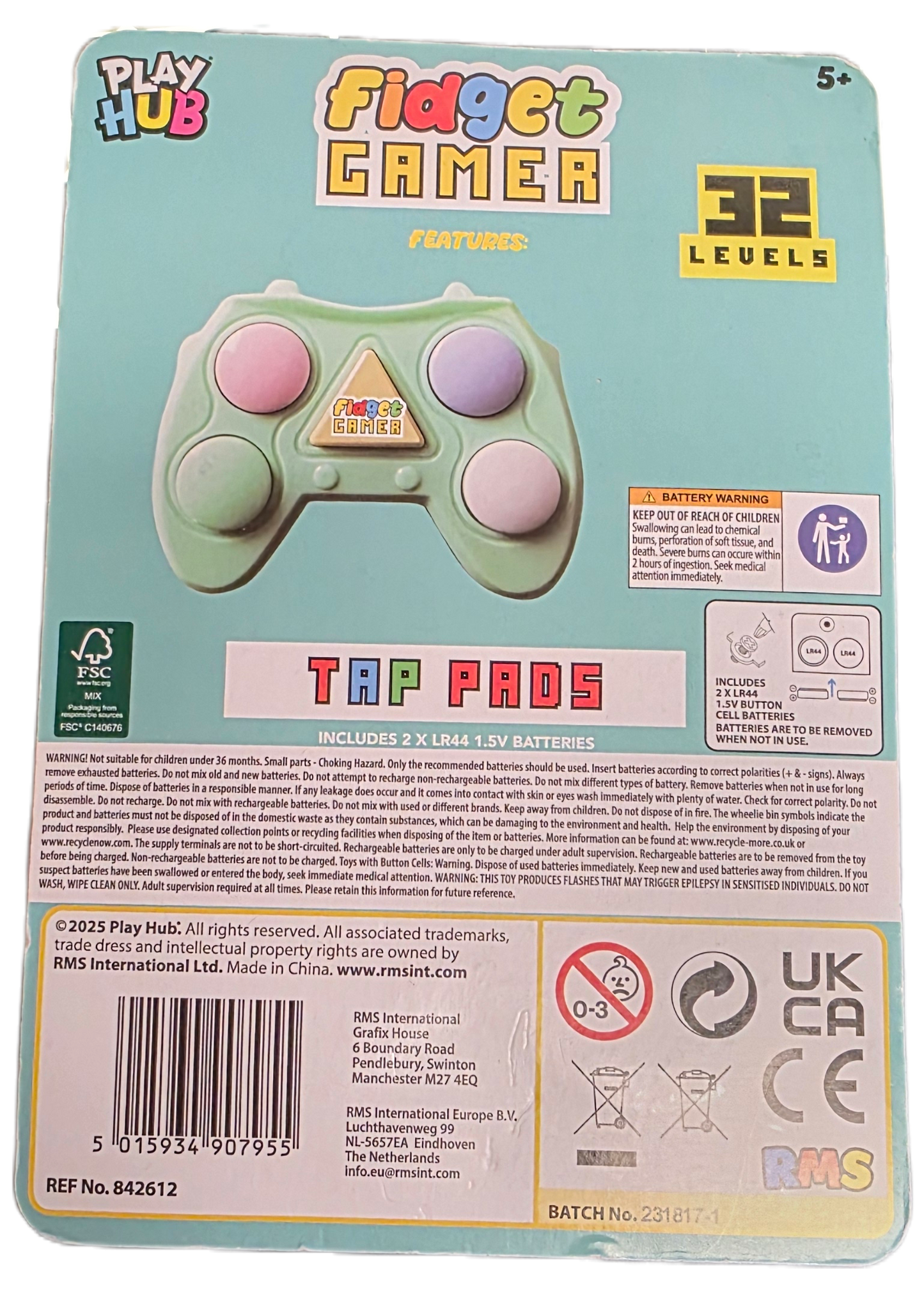 Tap Pad LED Fidget Game - Light Up Fun for Focus and Relaxation