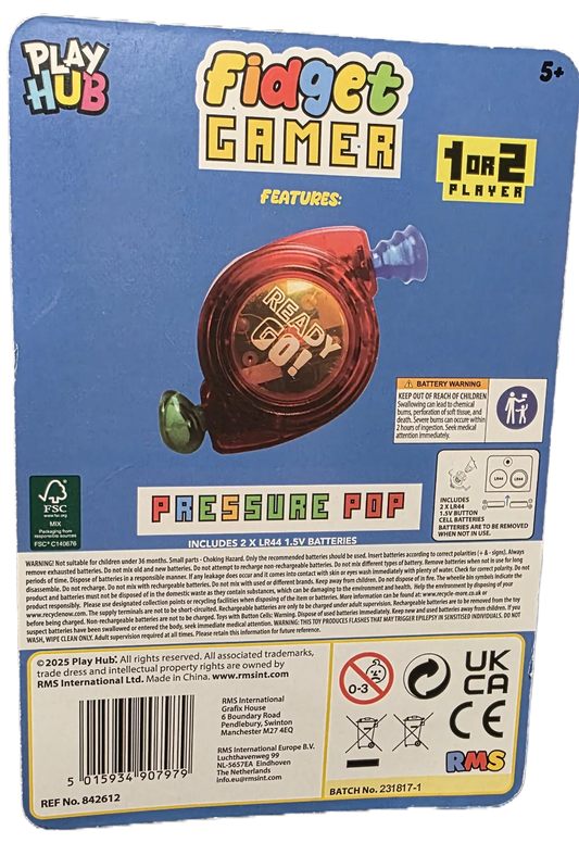 Pressure Pop Fidget Toy for Gamers - Multi-Sensory Fun - Toys & Games