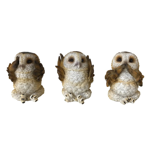 Three Wise Brown Owls Figurine Set 7.5cm | Nemesis Now