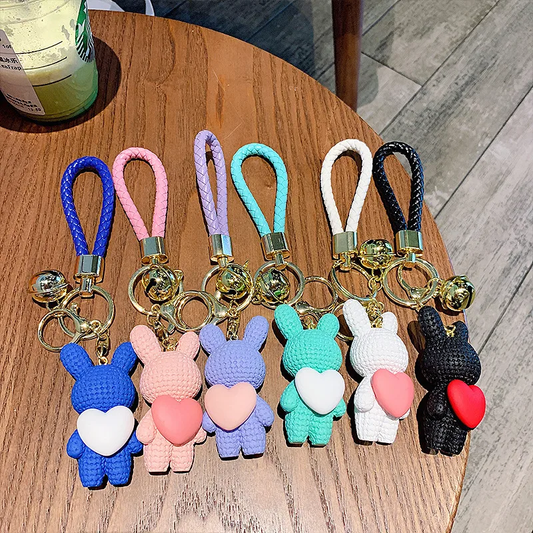 Cute Rabbit Keychain - Adorable Heart Design Accessory - Gifts4YouAll