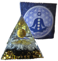 Energy Pyramid Orgonite - Clear Ball for Crystal Healing and Spiritual Gifts (#BC) - Gifts4YouAll