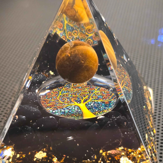 Energy Pyramid Orgonite - Ball Tree Crystal for Healing and Spiritual Gifts - Gifts4YouAll