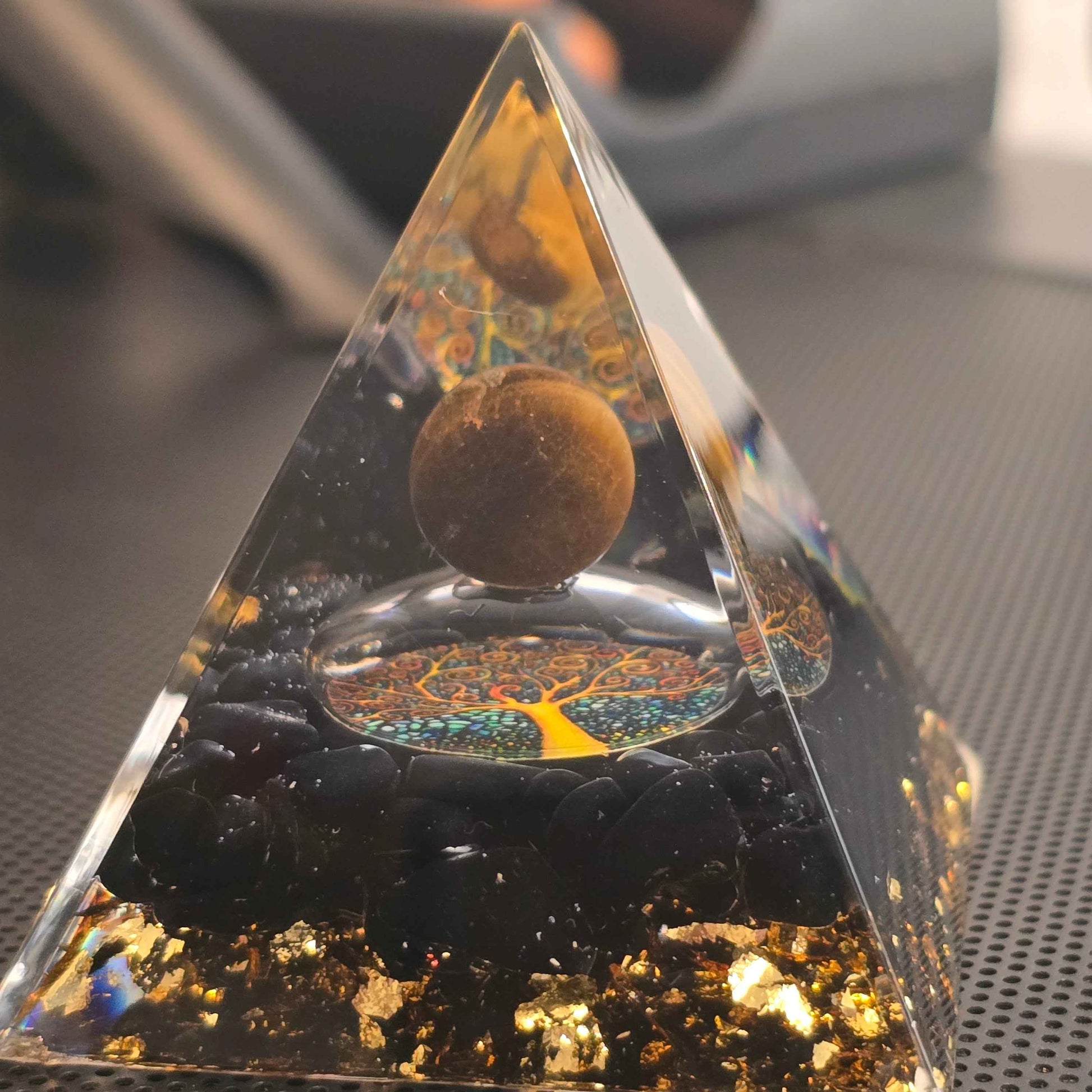 Energy Pyramid Orgonite - Ball Tree Crystal for Healing and Spiritual Gifts - Gifts4YouAll