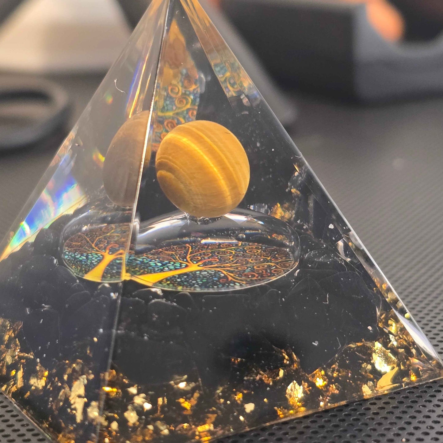 Energy Pyramid Orgonite - Ball Tree Crystal for Healing and Spiritual Gifts - Gifts4YouAll