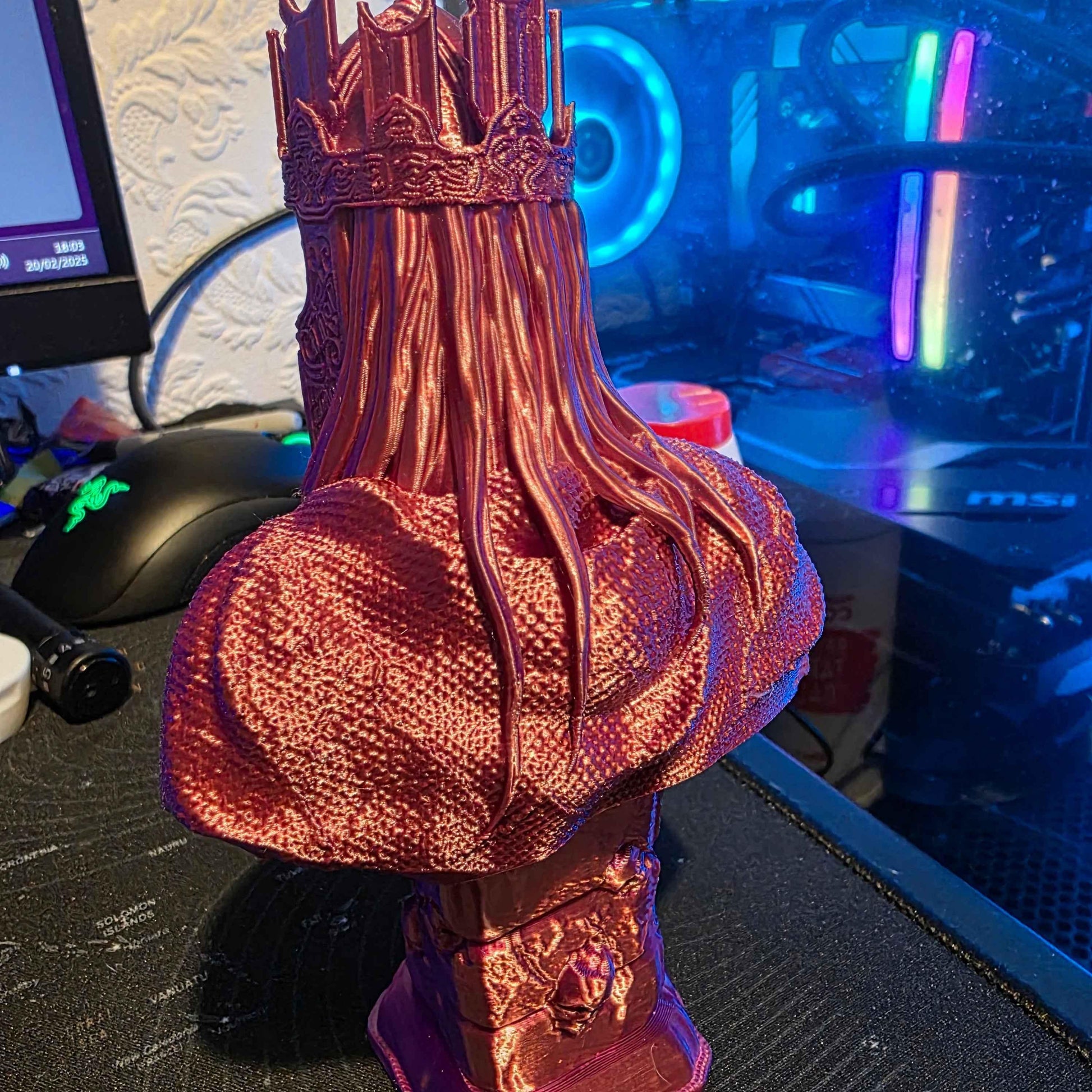 King of Death Bust 15cm - Gothic Skull Sculpture - Home Decor