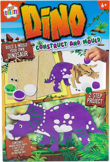 Kids Create - Make Your Own Construct & Mould Dino Model - Build Your Own Dinosaur - Creative Kids Toys - Arts and Crafts for Kids - Learning Toys - Age 6+
