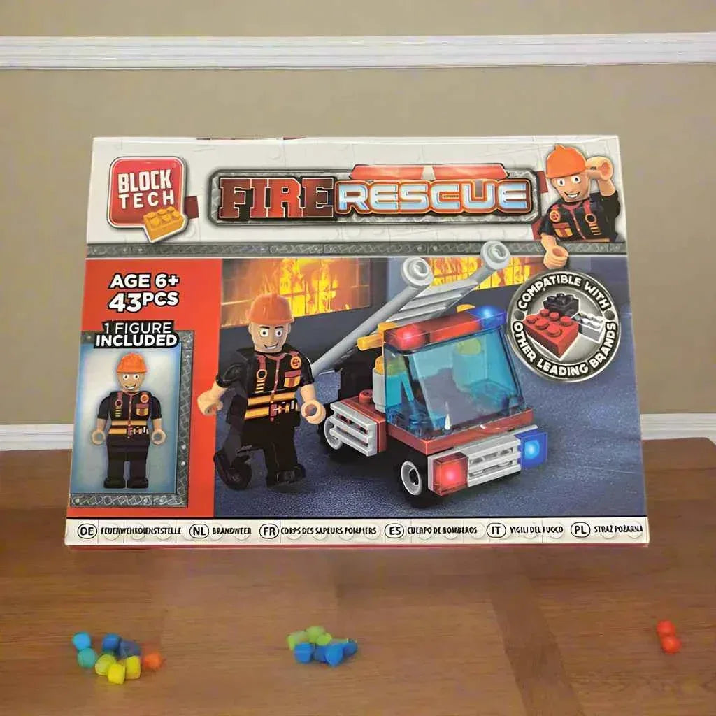 43 Piece Fire Rescue Building Blocks Set for Kids - 