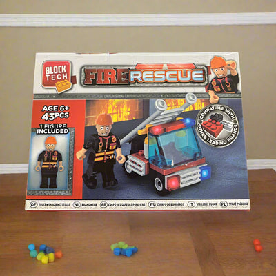 43 Piece Fire Rescue Building Block Brick Kit - Block Tech - Gifts4YouAll