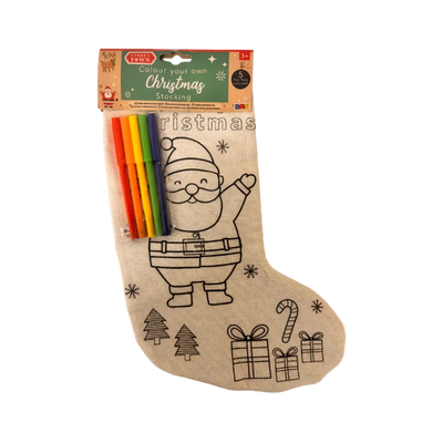 Colour Your Own Christmas Stocking + 4 Colouring Pens