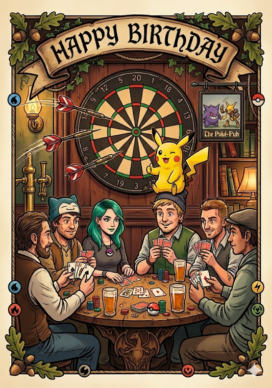 The Poké-Pub Birthday Card