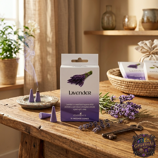 Elements Lavender Incense Cones with Metal Holder