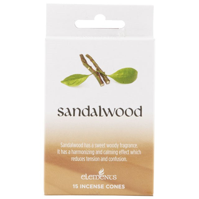 Elements Sandalwood Incense Cones with Metal Holder