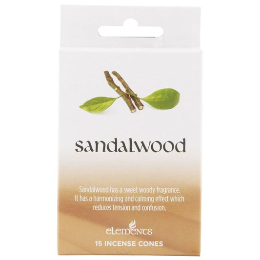 Elements Sandalwood Incense Cones with Metal Holder