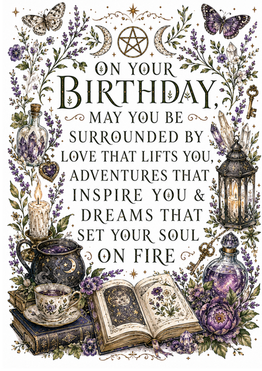 On Your Birthday May You Be Surrounded By Love – Wiccan Birthday Card