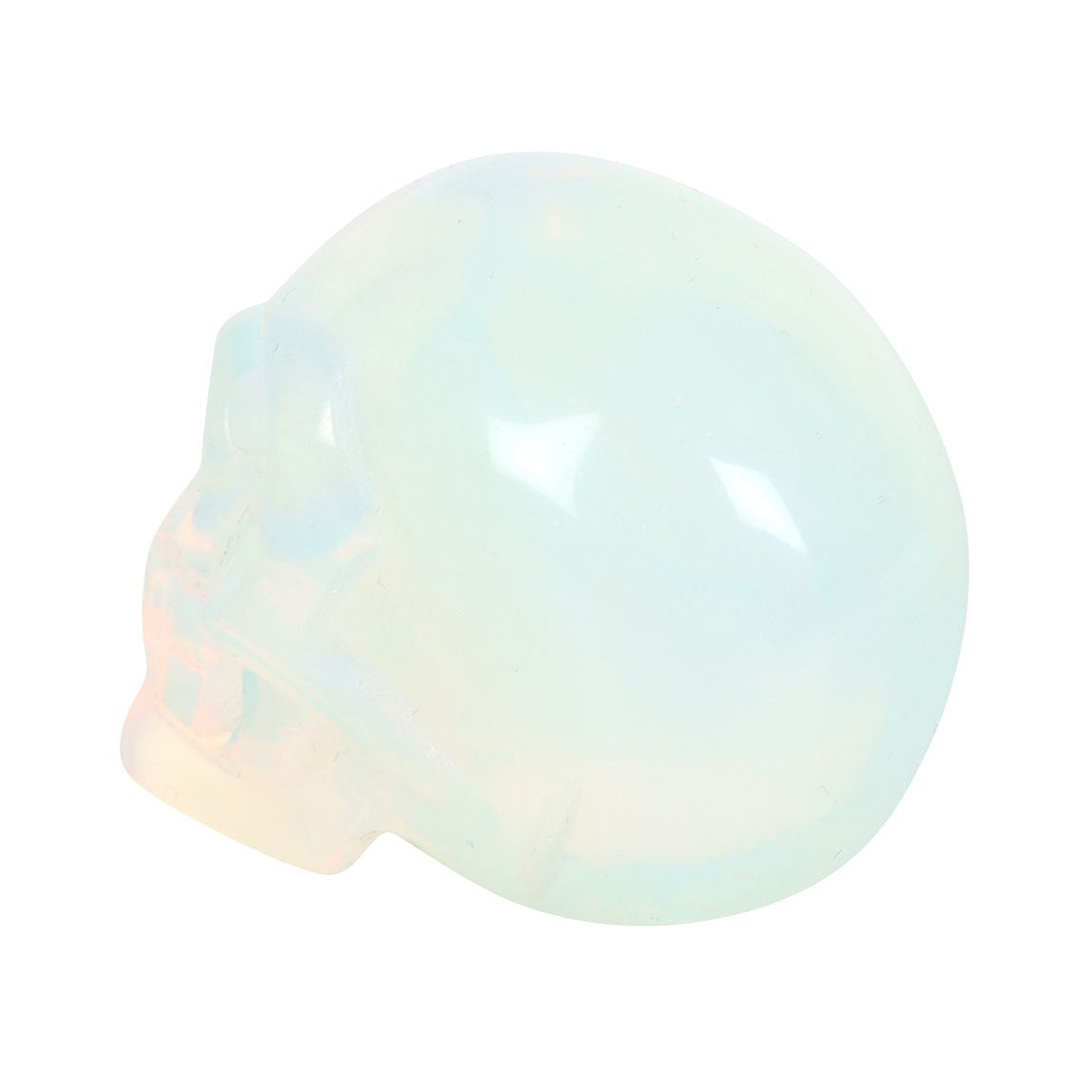 Opalite Crystal Skull with Black Drawstring Pouch