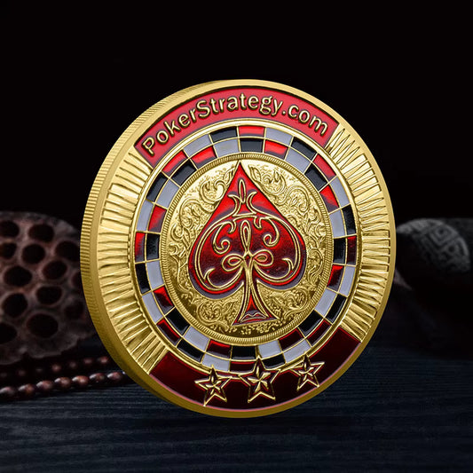 Las Vegas Poker Chip Commemorative Coin – Ace of Spades Gold Medal Gift
