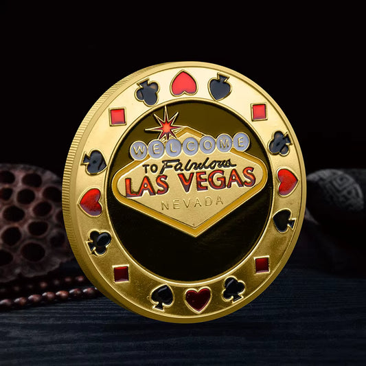 Las Vegas Poker Chip Commemorative Coin – Ace of Spades Gold Medal Gift