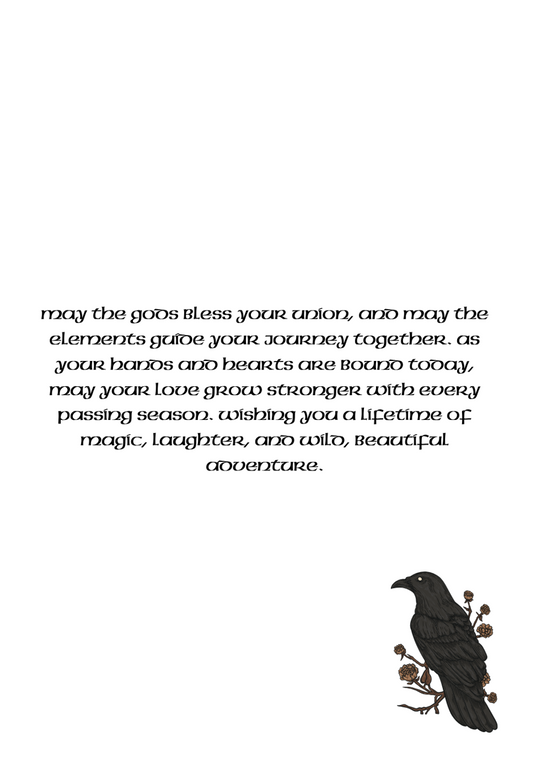 Just Married – Pagan Raven Celtic Wedding Card - Exclusive to Gifts4YouAll