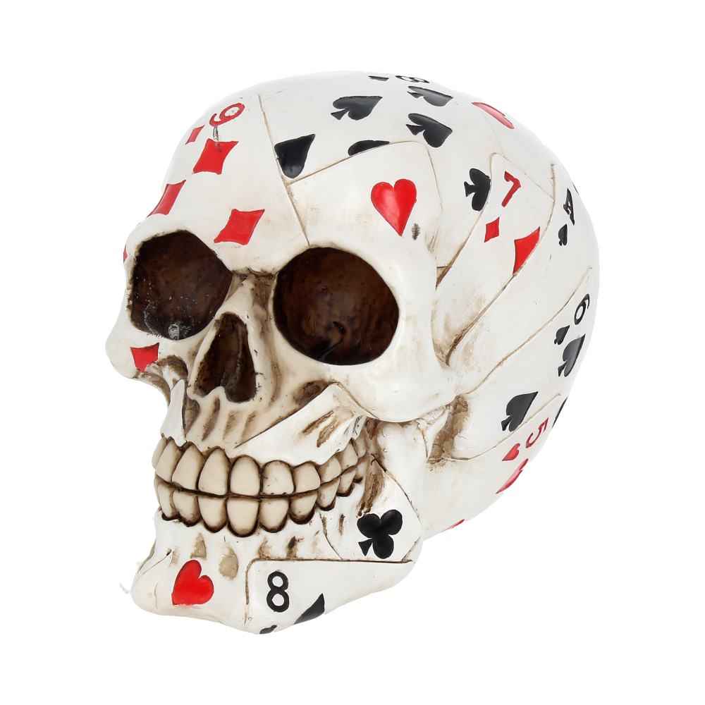 Dead Man's Hand Skull Ornament 15CM - Unique Playing Card Decor