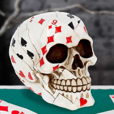 Dead Man's Hand Skull Ornament 15CM - Unique Playing Card Decor - Gifts4YouAll