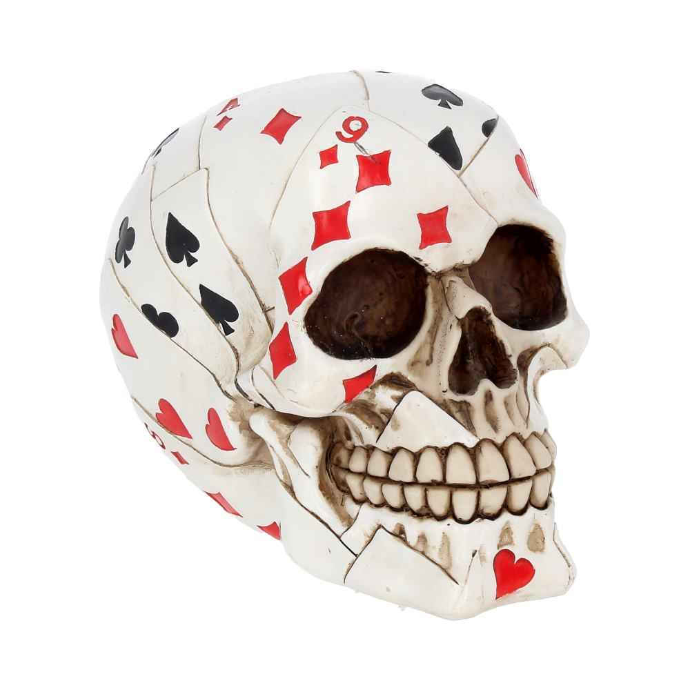 Dead Man's Hand Skull Ornament 15CM - Unique Playing Card Decor