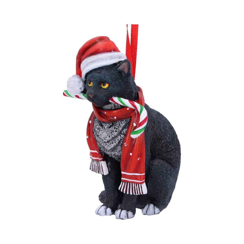 Lisa Parker Candy Cane Cat Hanging Ornament 9cm