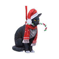Lisa Parker Candy Cane Cat Hanging Ornament 9cm