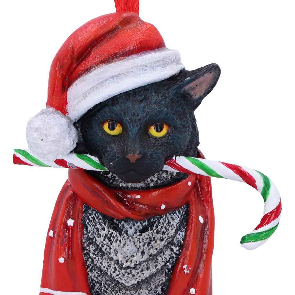 Lisa Parker Candy Cane Cat Hanging Ornament 9cm