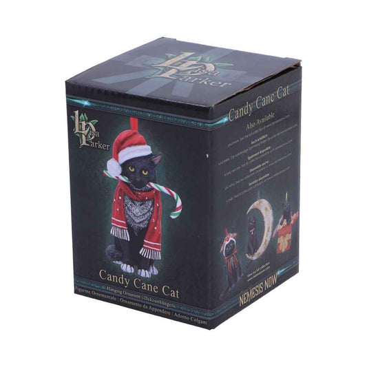 Lisa Parker Candy Cane Cat Hanging Ornament 9cm