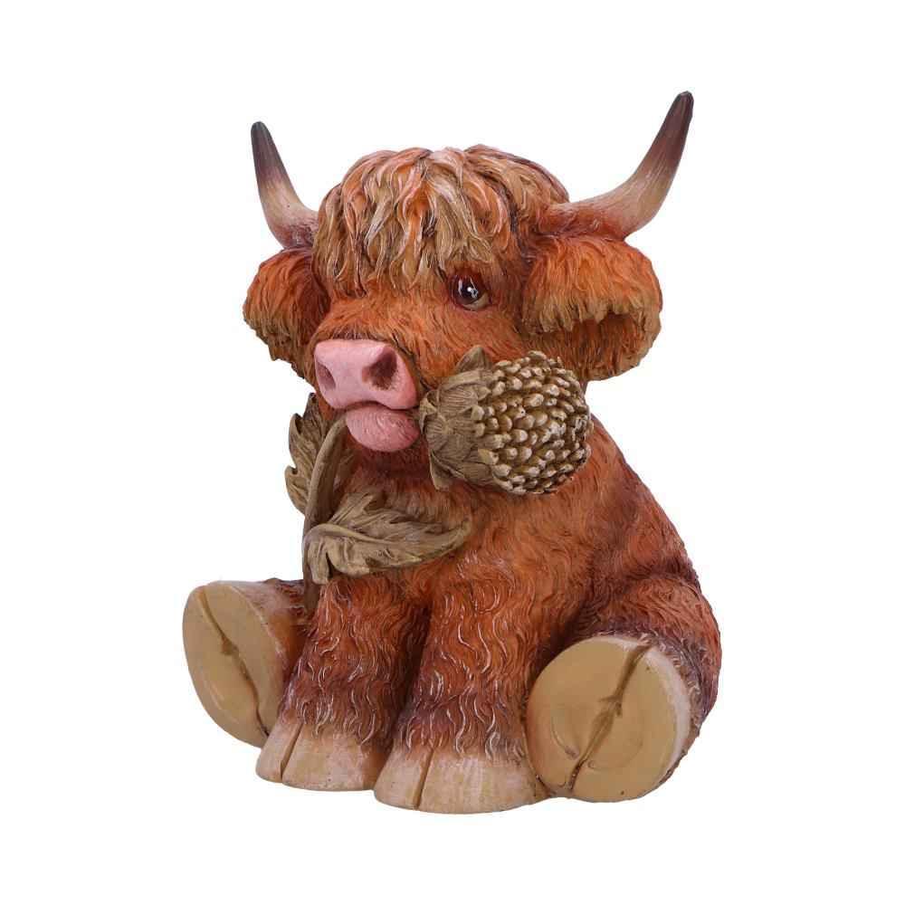 Highland Cow Thistle Figurine - Handcrafted Decor - Home Decor