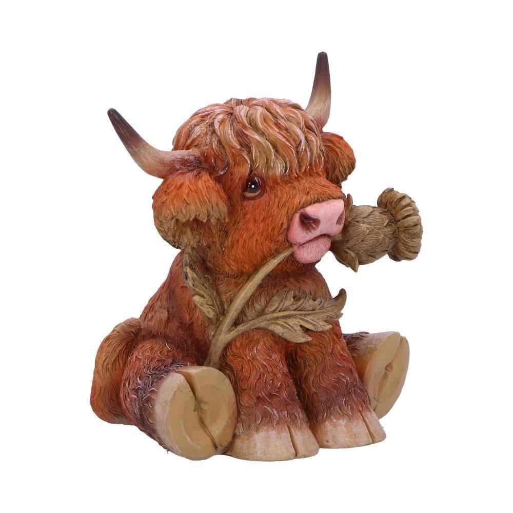 Highland Cow Thistle Figurine - Handcrafted Decor - Home Decor