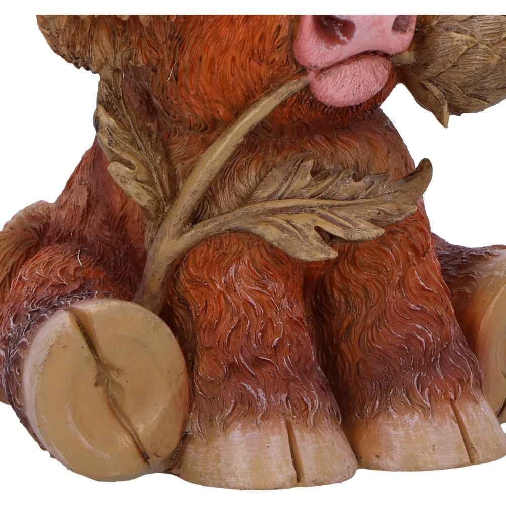 Highland Cow Thistle Figurine - Handcrafted Decor - Home Decor